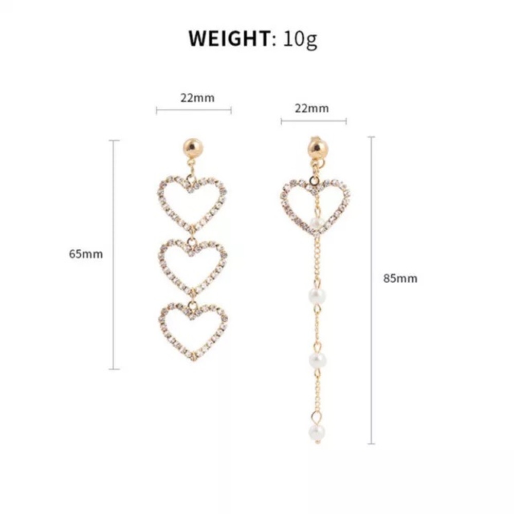 Maggie Asymmetrical Heart Earrings - Picture 4 of 5